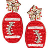 Red Football Earring - Fabric Backed - Lisi Lerch