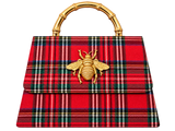Red Plaid Lulu with Gold Handle - Gold Charms - Lisi Lerch