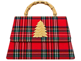 Red Plaid Lulu with Gold Handle - Gold Charms - Lisi Lerch