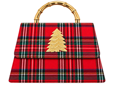 Red Plaid Lulu with Gold Handle - Gold Charms - Lisi Lerch