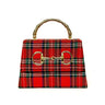 Red Plaid Lulu with Gold Handle - Gold Charms - Lisi Lerch