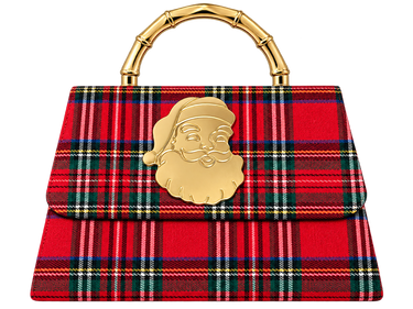 Red Plaid Lulu with Gold Handle - Gold Charms - Lisi Lerch