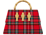 Red Plaid Lulu with Gold Handle - Gold Charms - Lisi Lerch