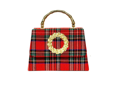 Red Plaid Lulu with Gold Handle - Gold Charms - Lisi Lerch