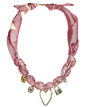 Rosie - Pink Heart - Scarf Necklace - Lisi Lerch