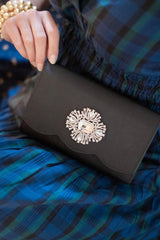Ruby Scalloped - Faille Black Clutch - Lisi Lerch