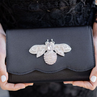 Ruby Scalloped - Faille Black Clutch - Lisi Lerch