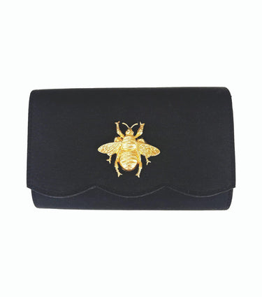 Ruby Scalloped - Faille Black Clutch - Lisi Lerch