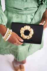 Ruby Scalloped - Faille Black Clutch - Lisi Lerch