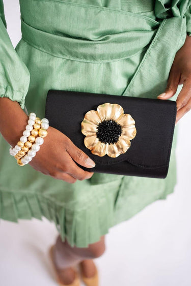 Ruby Scalloped - Faille Black Clutch - Lisi Lerch