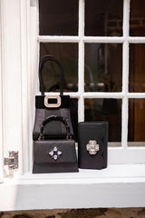 Ruby Scalloped - Faille Black Clutch - Lisi Lerch