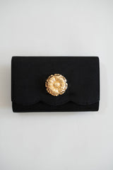 Ruby Scalloped - Faille Black Clutch - Lisi Lerch