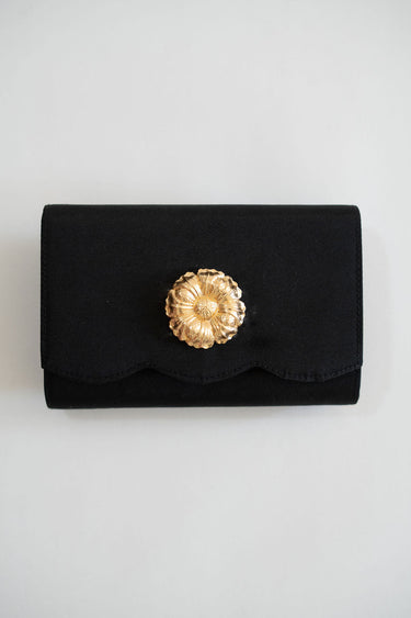 Ruby Scalloped - Faille Black Clutch - Lisi Lerch