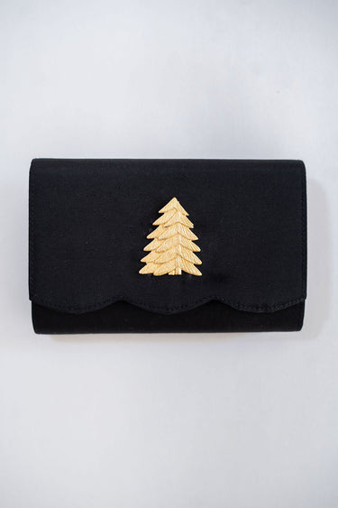 Ruby Scalloped - Faille Black Clutch - Lisi Lerch
