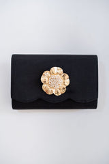Ruby Scalloped - Faille Black Clutch - Lisi Lerch