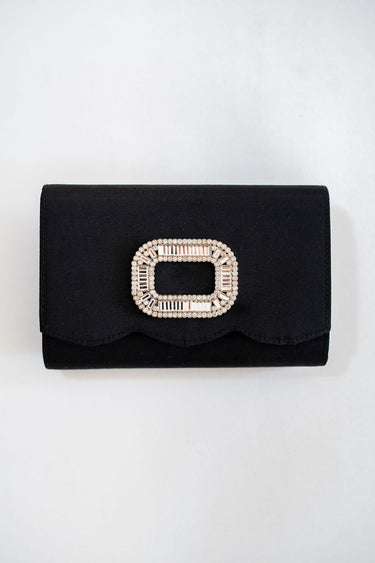 Ruby Scalloped - Faille Black Clutch - Lisi Lerch