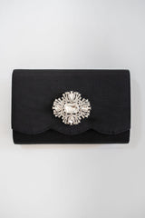 Ruby Scalloped - Faille Black Clutch - Lisi Lerch