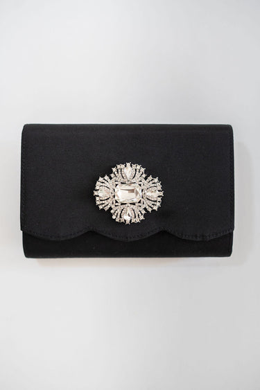 Ruby Scalloped - Faille Black Clutch - Lisi Lerch