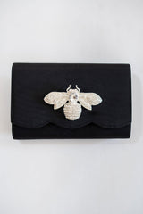 Ruby Scalloped - Faille Black Clutch - Lisi Lerch