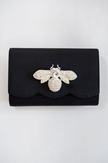 Ruby Scalloped - Faille Black Clutch - Lisi Lerch