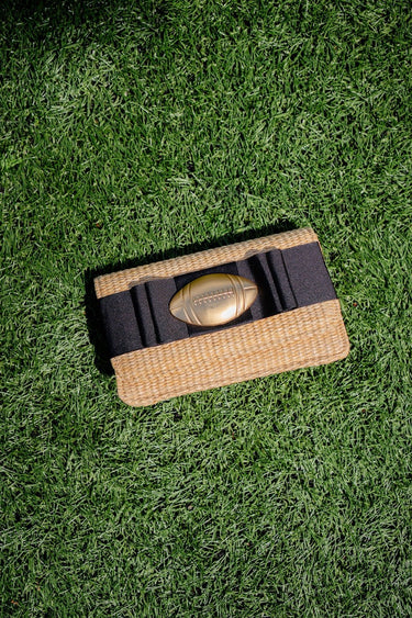Ruby Straw Clutch- Flat Bow- Gameday Charm - Lisi Lerch