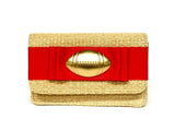 Ruby Straw Clutch- Flat Bow- Gameday Charm - Lisi Lerch