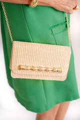 Ruby Straw Clutch - Gold Charm Bamboo Bar - Lisi Lerch