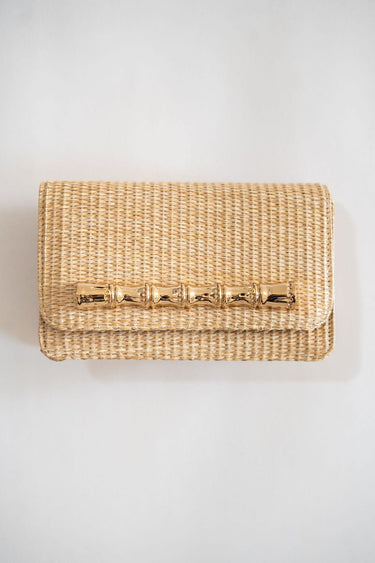 Ruby Straw Clutch - Gold Charm Bamboo Bar - Lisi Lerch