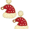 Santa Hat Beaded Earring - Lisi Lerch