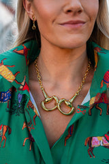 Sarah - Chunky Horsebit Necklace - 18k Gold Plated - Lisi Lerch