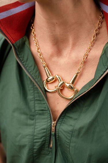 Sarah - Chunky Horsebit Necklace - 18k Gold Plated - Lisi Lerch