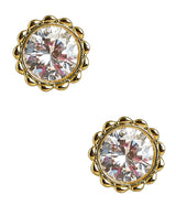 Scalloped Large Bezel Stud - 18k Gold Plated - Lisi Lerch
