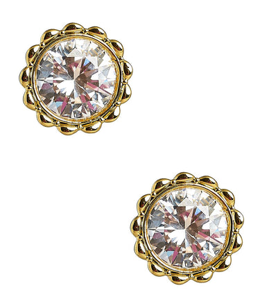 Scalloped Large Bezel Stud - 18k Gold Plated - Lisi Lerch