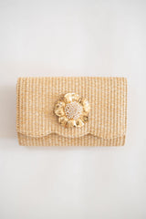 Scalloped Ruby Straw Clutch - Florida Friends - Lisi Lerch