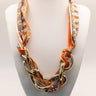Scarf and Gold Link Necklace - Orange Pint - Sample Sale- FINAL SALE - Lisi Lerch