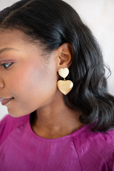 Scout - Brushed Gold Heart Earring - 18k Gold Plated - Lisi Lerch