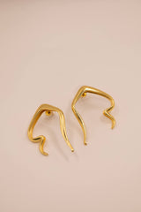 Sculptural Gold Wave Earrings -Sample Sale- Final Sale - Lisi Lerch