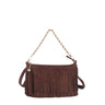 Sloane Fringe Faux Suede Clutch - Lisi Lerch