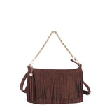 Sloane Fringe Faux Suede Clutch - Lisi Lerch