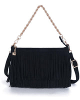 Sloane Fringe Faux Suede Clutch - Lisi Lerch
