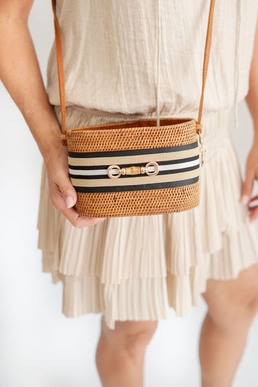 Small Charlotte - Tan Stripe Layer - Bamboo Toggle - Lisi Lerch