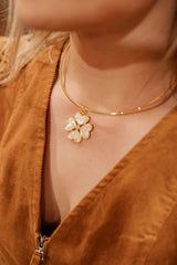 Small Poppy Collar Necklace - 18k Gold Plated - Darby Clark Collection - Lisi Lerch