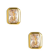 Small Rectangle Bezel Stud - 18k Gold Plated - Lisi Lerch