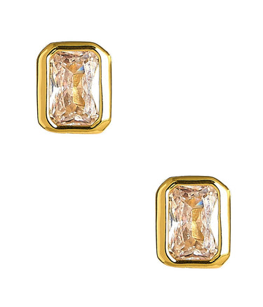 Small Rectangle Bezel Stud - 18k Gold Plated - Lisi Lerch