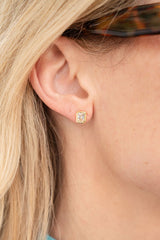 Small Rectangle Bezel Stud - 18k Gold Plated - Lisi Lerch