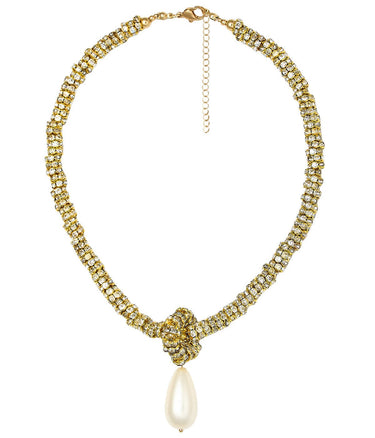 Sophia Rhinestone and Pearl Drop Necklace - Lisi Lerch