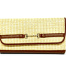 Straw Clutch with Faux Leather- Sample Sale- Final Sale - Lisi Lerch