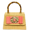 Straw Lulu- Coral Flat Bow/Gingko Leaf- Sample Sale- Final Sale - Lisi Lerch