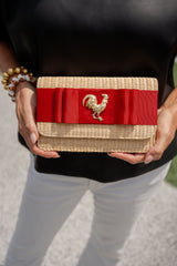 Straw Ruby - Maroon Flat Bow- Rooster - Lisi Lerch