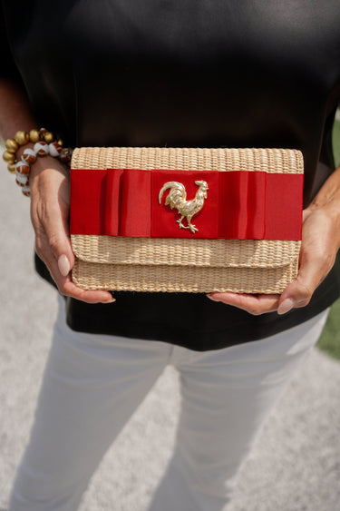 Straw Ruby - Maroon Flat Bow- Rooster - Lisi Lerch